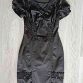 De Lizza нарядное женское платье к празднику !!!цвет черный вышито бисером размер евро 34/36