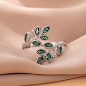 Срібна каблучка гілочка з цирконом 925