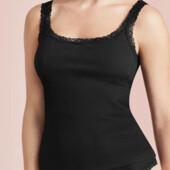 Арт.1412 майка жіноча в рубчик з мереживом esmara євро розмір хл 48/50.