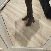 Багато лотів - заходьте! Оливкові ботфорди замш натур. 39р.