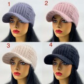 Женская теплая Кепка Жоккейка ангора разные цвета новинки сезона