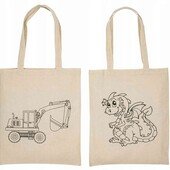 Набір із 2 еко-сумок для покупок Crelando, розмальовка, 41x34 см