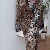 Vila домашній атласний халат леопардовий принт XS-S розмір
