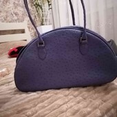 Фіолетова сумка-багет з натуральної шкіри 