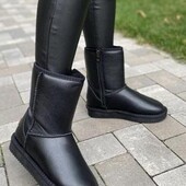 Жіночі чорні уггі, уггі зі змійкою, 37-42рр, маломірять