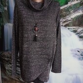 Эффектная нарядная блуза-туника для пышненьких модниц.Новая!