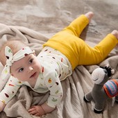 Качественные яркие штанишки из органического хлопка, Tchibo (Германия) размер 62-68