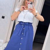 Котонова міді спідниця