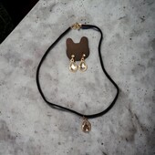 Намисто-чокер+сережки крапля.