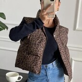 Крута обʼємна жилетка у леопардовий принт