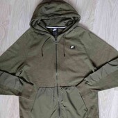 Nike брендовый мужской спортивный худи с капюшоном цвет хаки размер М L