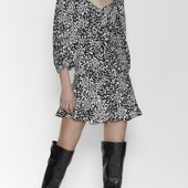 Віскозна трендова сукня з пишними рукавами, S XS