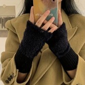 Мітенки рукавиці без пальців кольор чорний або бежевий