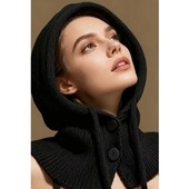 Капор шапка шапка-шарф балаклава зимняя женская шарка балаклава цвет чёрный