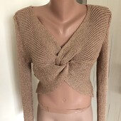 Шикарна вʼязана кофта з золотистою ниткою