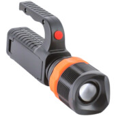 Фонарик ручной на батарейках пластиковый с зумом