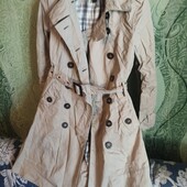 Mango, M, бежевий тренч з бавовни