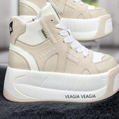 Жіночі бежеві зимові кросівки на платформі, 36р 22,5 см