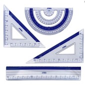 Набір лінійок Умка 4в1: лінійка, трикутники, транспортир.