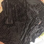 Оксамитова чорна блуза