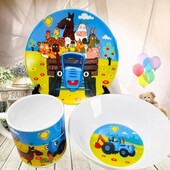 Набір дитячого посуду Синій трактор