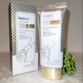 Корейський крем для обличчя bb FarmStay Snail Repair з муцином равлика spf 50+, природний бежевий.