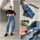 ❄️ Якісні прямі джинси від Зара з не обробленим краєм