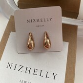 Неймовірні сережки краплі! Позолота!