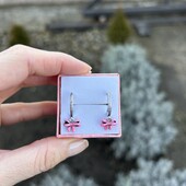 Срібні сережки бантиками 925 з емаллю