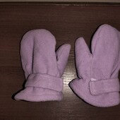 Дві пари рукавичок для дівчинки на 2 роки, теплі.