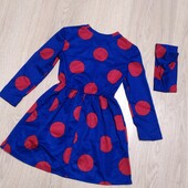 Платье для девочки + повязка для головы р.110, 122