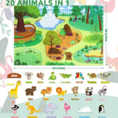 Интерактивный фетровый плакат с липучками животных