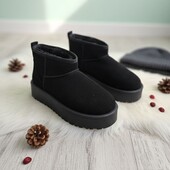 Стильні зручні ,уггі з екозамші на хутрі)