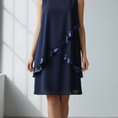 Люксовое темно-синее шикарное платье Yours, свободное, вечернее, с паетками