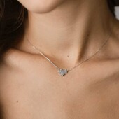 Вишуканий ланцюжок серце з фіанітами 925