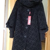 Жіноче зимове пальто Bernata, вовна, батал, 52 р.