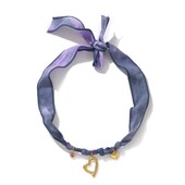 Текстильне, мотузкове намисто, кольє з підвісками серце, серця, циркон, медзолото, хустка, стрічка