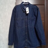 Новая брендовая коттоновая джинсовая рубашка-куртка р.XXL(54-56).