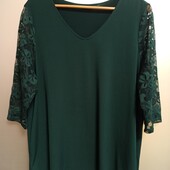 Блузка полиэстер с ажурными рукавами