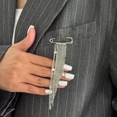 Булавка, шпилька брошка довгі китиці, підвіски, зірки, ланцюжки