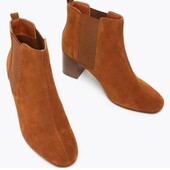 Замшеві ботильйони з мигдалевим носком р.6