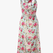 Атласна довга сукня у квітчастий принт, M L