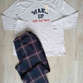 Esmara брендовая теплая пижамка хлопок + фланель размер евро 44/46