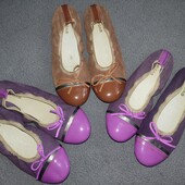 Gas балетки натуральна шкіра лак+ замша 36р