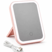 Настольное зеркало для макияжа с LED подсветкой , прямоугольное, usb