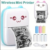 1 шт. Компактний портативний бездротовий термопринтер з милим дизайном | USB-перезаряджуваний,