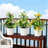 Набір з 3 штук штучних рослин іпомеї | Домашній декор, що не потребує догляду, для вітальні, спальні