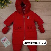 Дитячий теплий демісезонний комбінезон 0-3 міс george мінні весняний осінній для новонародженої дівч