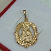 Шикарная иконка-ладанка Пресвятая Богородица. Есть надпись спаси и сохрани. Позолота 585 пробы 18К.