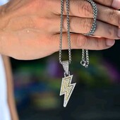 Ланцюжок і сяюча підвіска блискавка, медсталь, циркони